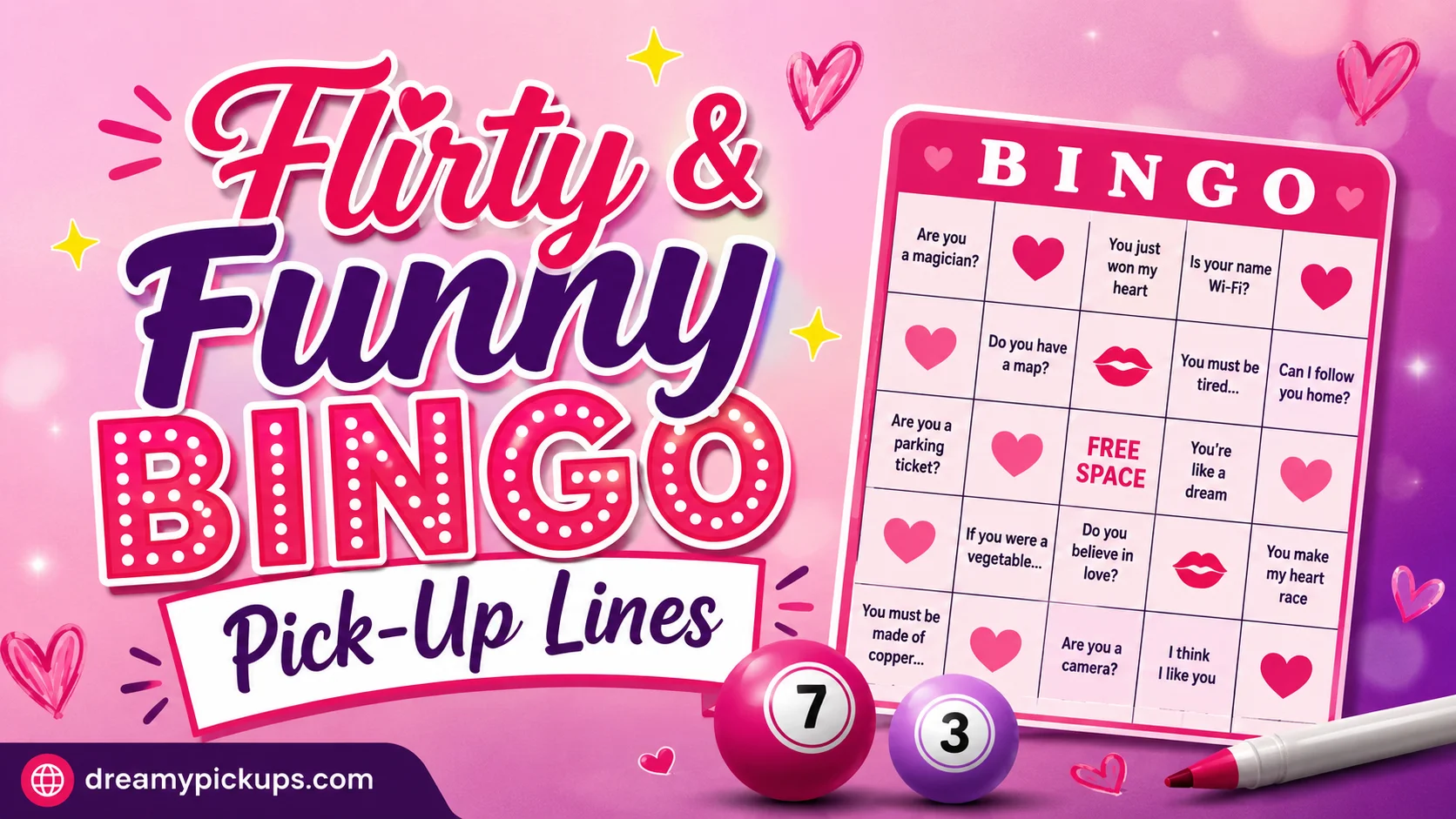 Flirty & Funny Bingo Pick-Up Lines