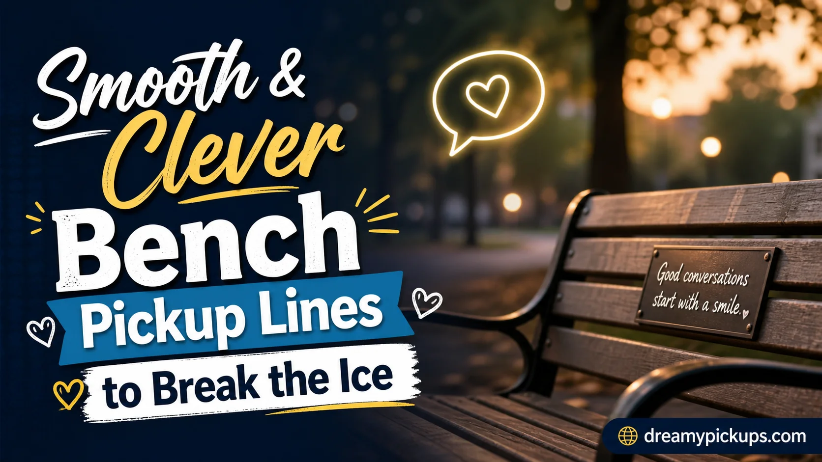 Smooth & Clever Bench Pickup Lines to Break the Ice